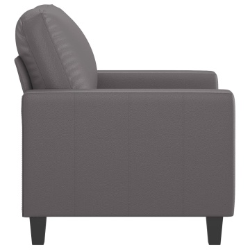 Canapea de o persoană, gri, 60 cm, piele ecologică - Img 4