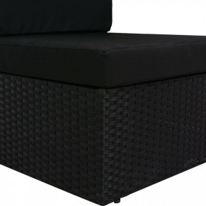 Canapea modulară cu 3 locuri, negru, poliratan - Img 8