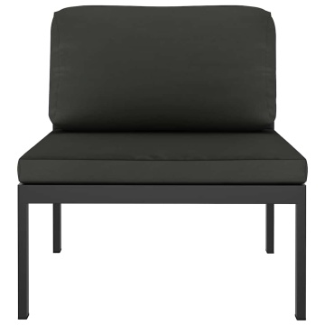 Canapea modulară de mijloc cu perne, antracit, aluminiu - Img 3