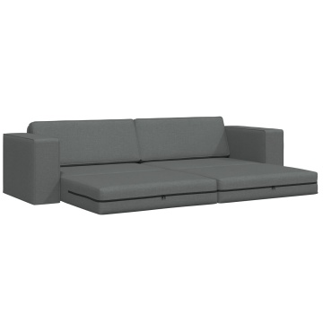 Canapea Pat 2-in-1 Gri Închis 245x150x60.5 cm Material - Img 4