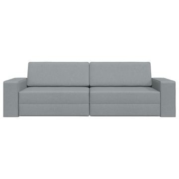 Canapea Pat Floor 2 în 1 Gri Deschis 245x150x60,5 cm Țesătură - Img 4