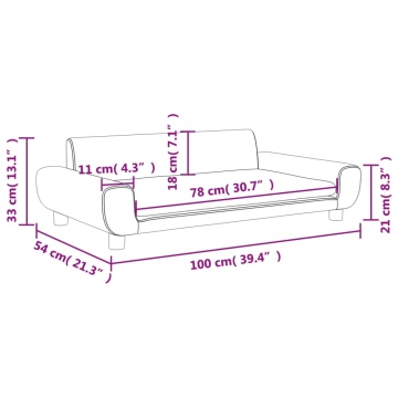 Canapea pentru copii, gri deschis, 100x54x33 cm, catifea - Img 6