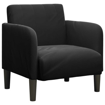 Canapea Scaun cu Cotiere Negru 54 cm Catifea - Img 2