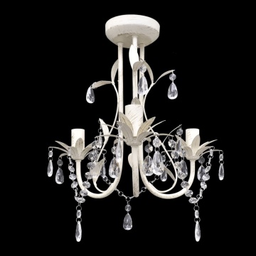 Candelabre suspendate de plafon cu cristale 2 buc. alb elegant - Img 3