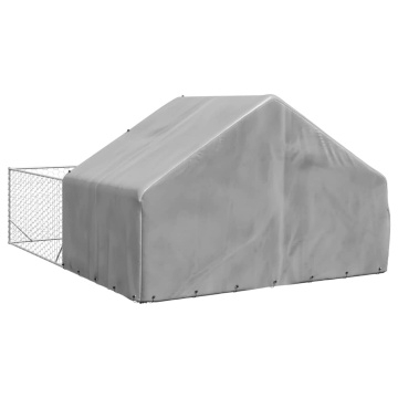 Canisa de exterior cu alergare 5x3x1,9 m otel galvanizat - Img 8