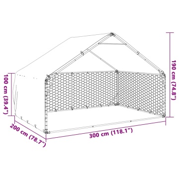 Canisa de exterior cu capac 3x2x1,9 m otel galvanizat - Img 6
