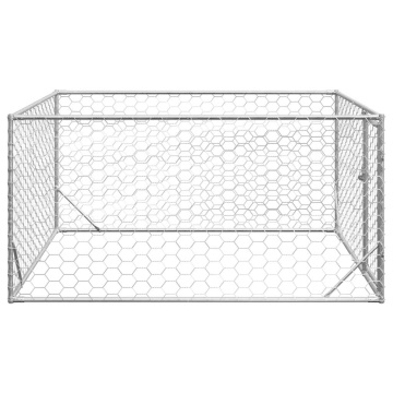 Canisa de exterior pentru caini cu usa 2x2x1 m otel galvanizat - Img 4