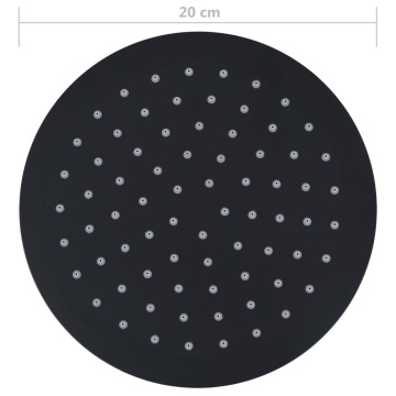 Cap de duș tip ploaie rotund, negru, 20 cm, oțel inoxidabil - Img 6