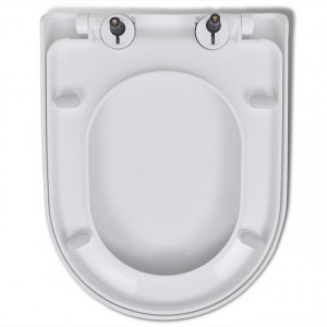 Capac WC, închidere silențioasă, eliberare rapidă, alb, pătrat - Img 2