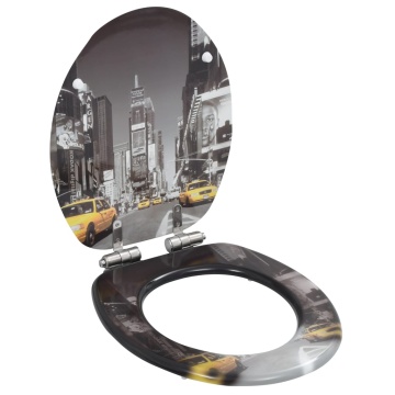 Capace WC cu închidere silențioasă 2 buc. MDF design New York - Img 2