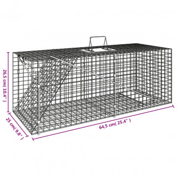 Capcană pentru animale 64,5x25x26,5 cm, fier galvanizat - Img 4