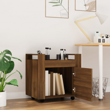 Cărucior de birou, stejar maro, 60x45x60 cm, lemn prelucrat - Img 3