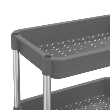 Cărucior de bucătărie 5 niveluri gri 42x29x128 cm fier și ABS - Img 7