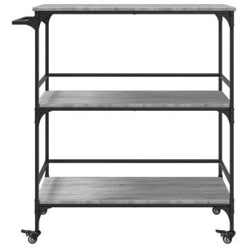 Cărucior de bucătărie, gri sonoma 100,5x50x105cm lemn prelucrat - Img 6