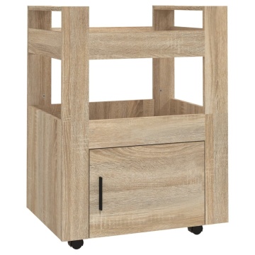 Cărucior de bucătărie stejar sonoma 60x45x80 cm lemn prelucrat - Img 2