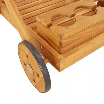 Cărucior pentru ceai, 54x87x90 cm, lemn masiv de acacia - Img 6