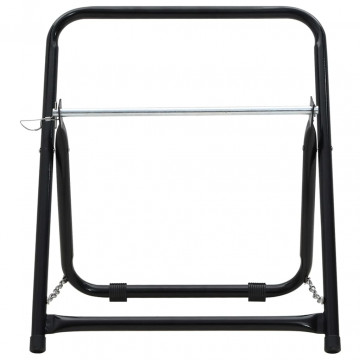 Căruț tambur furtun 48 cm 45 kg negru oțel vopsit electrostatic - Img 3