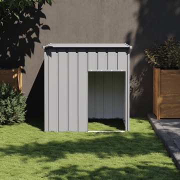 Casă câine & acoperiș gri deschis 110x103x109 oțel galvanizat - Img 1