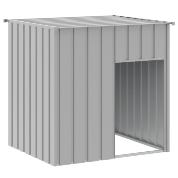 Casă câine & acoperiș gri deschis 110x103x109 oțel galvanizat - Img 2