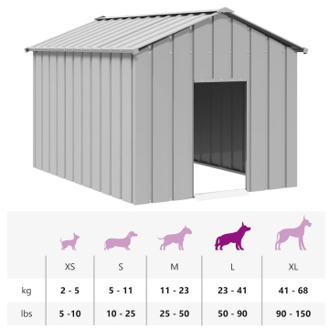Casă pentru câini cu acoperiș 113x153x101 cm oțel galvanizat - Img 7