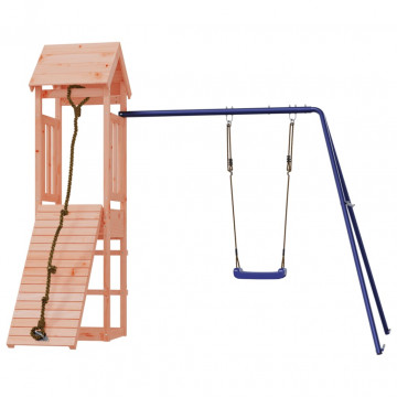 Căsuță de joacă cu perete de cățărat și leagăn, lemn douglas - Img 3