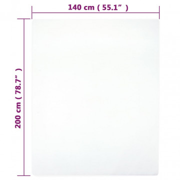Cearșaf de pat cu elastic, alb, 140x200 cm, bumbac - Img 4