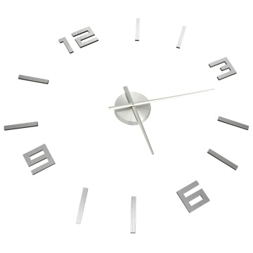 Ceas de perete 3D, argintiu, 100 cm, XXL, design modern - Img 3