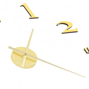 Ceas de perete 3D, auriu, 100 cm, XXL, design modern - Img 5