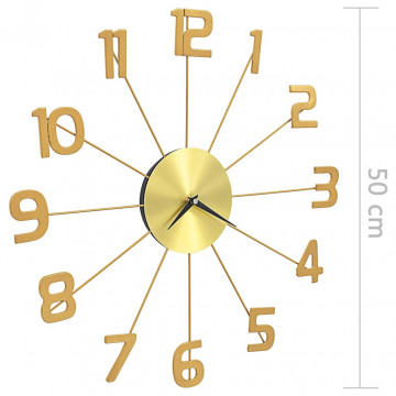 Ceas de perete, auriu, 50 cm, metal - Img 5
