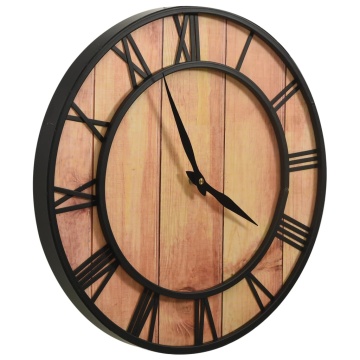 Ceas de perete, maro și negru, 39 cm, fier și MDF - Img 3