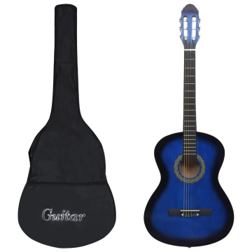 Chitară clasică pentru începători, cu husă, albastru 4/4 39 - Img 1