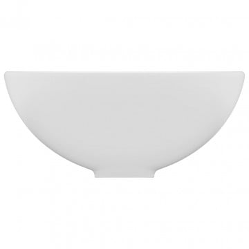 Chiuvetă baie lux, alb mat, 32,5x14 cm, ceramică, rotund - Img 4