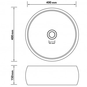Chiuvetă baie lux gri deschis mat 40x15 cm ceramică rotund - Img 5