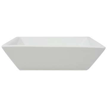 Chiuvetă ceramică pătrată, alb, 41,5 x 41,5 x 12 cm - Img 4
