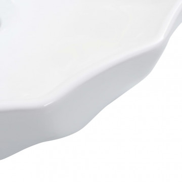 Chiuvetă de baie, alb, 46 x 17 cm, ceramică - Img 5