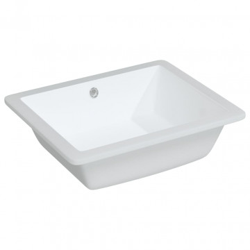 Chiuvetă de baie, alb, 50x40,5x18,5 cm, pătrată, ceramică - Img 2