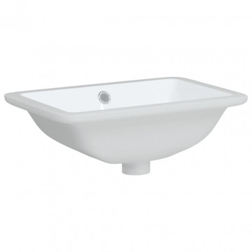Chiuvetă de baie albă 41,5x26x18,5 cm, ovală, ceramică - Img 3