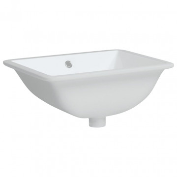 Chiuvetă de baie albă 47,5x35x19,5 cm, dreptunghiular, ceramică - Img 3