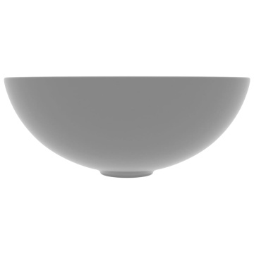 Chiuvetă de baie, gri deschis, ceramică, rotund - Img 3