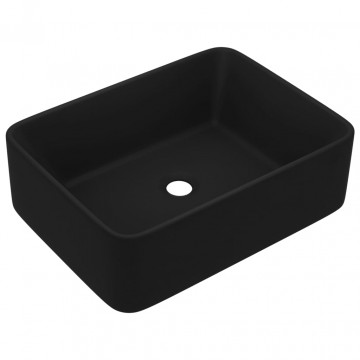 Chiuvetă de baie lux, negru mat, 41 x 30 x 12 cm, ceramică - Img 2