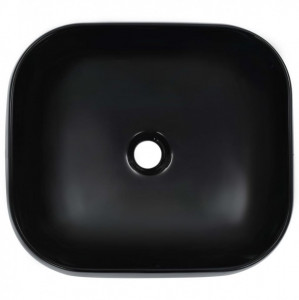 Chiuvetă de baie, negru, 44,5x39,5x14,5 cm, ceramică - Img 3