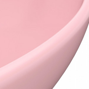 Chiuvetă de lux, roz mat, 40 x 33 cm, ceramică, formă ovală - Img 6