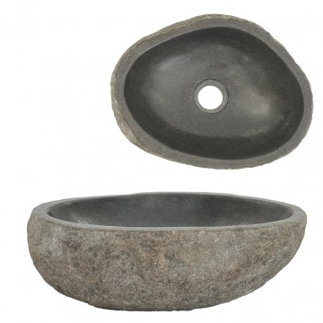 Chiuvetă din piatră de râu, 30-37 cm, oval - Img 2