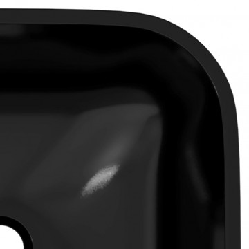 Chiuvetă din sticlă, negru, 42x42x14 cm - Img 6