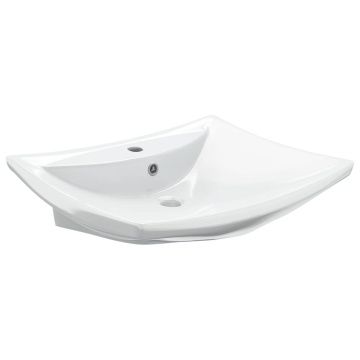 Chiuvetă dreptunghiulară cu preaplin & gaură robinet, ceramică - Img 2