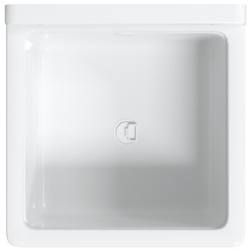 Chiuvetă lavoar pentru montare pe perete alb 40x40x24 cm rășină - Img 6
