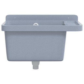 Chiuvetă lavoar pentru montare pe perete gri 50x35x24 cm rășină - Img 4