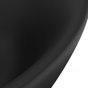 Chiuvetă lux cu preaplin, negru mat, 58,5x39 cm ceramică, oval - Img 7