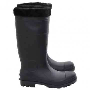 Cizme de ploaie cu șosete detașabile, negru, mărime 41, PVC - Img 4