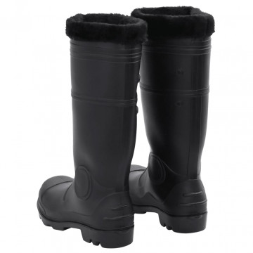 Cizme de ploaie cu șosete detașabile, negru, mărime 41, PVC - Img 8